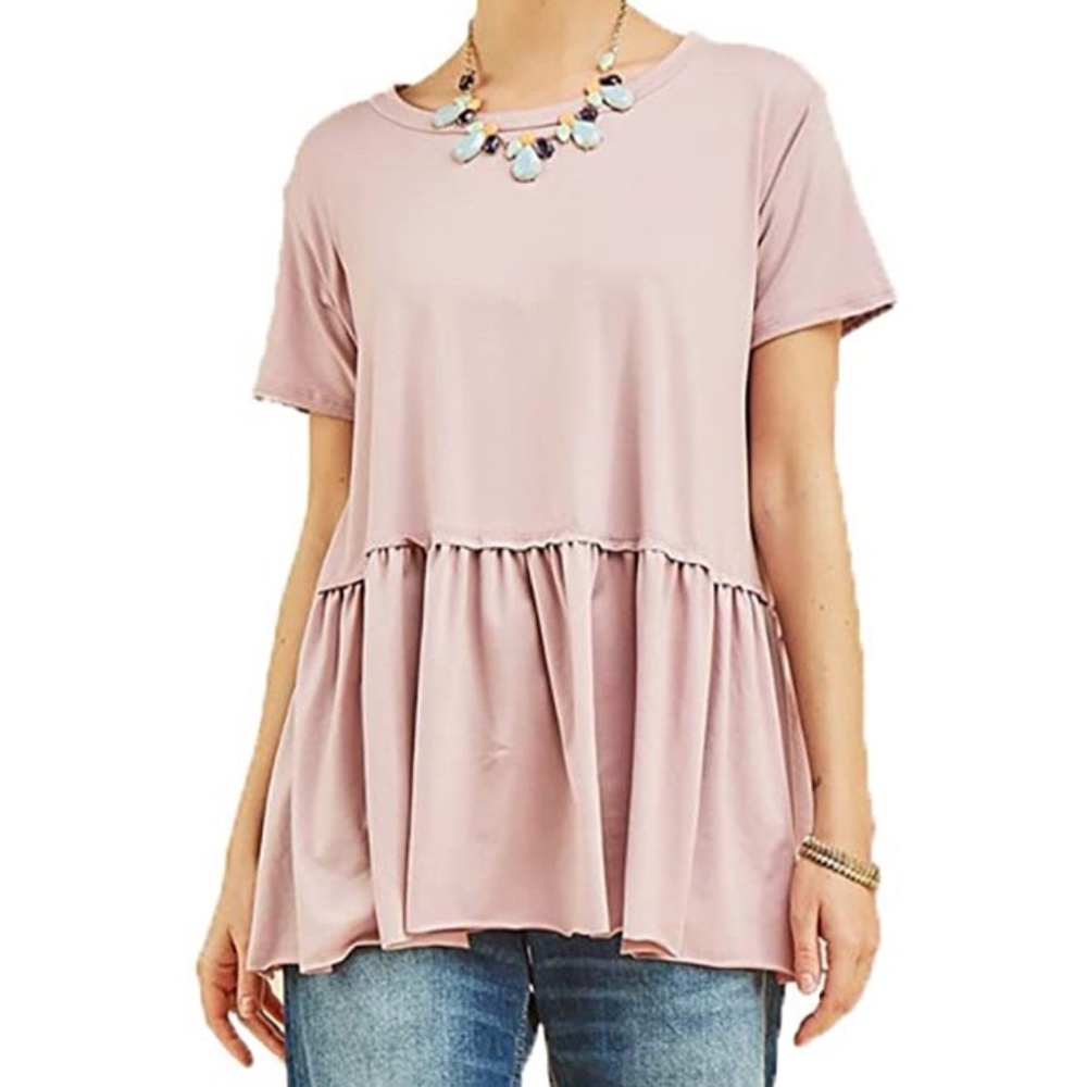 Entro Soft Blush Peplum Top